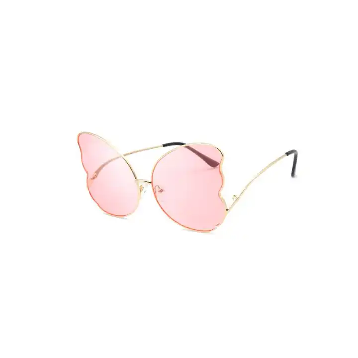 Butterfly Shaped Gradient Color Lens Metal Sunglasses