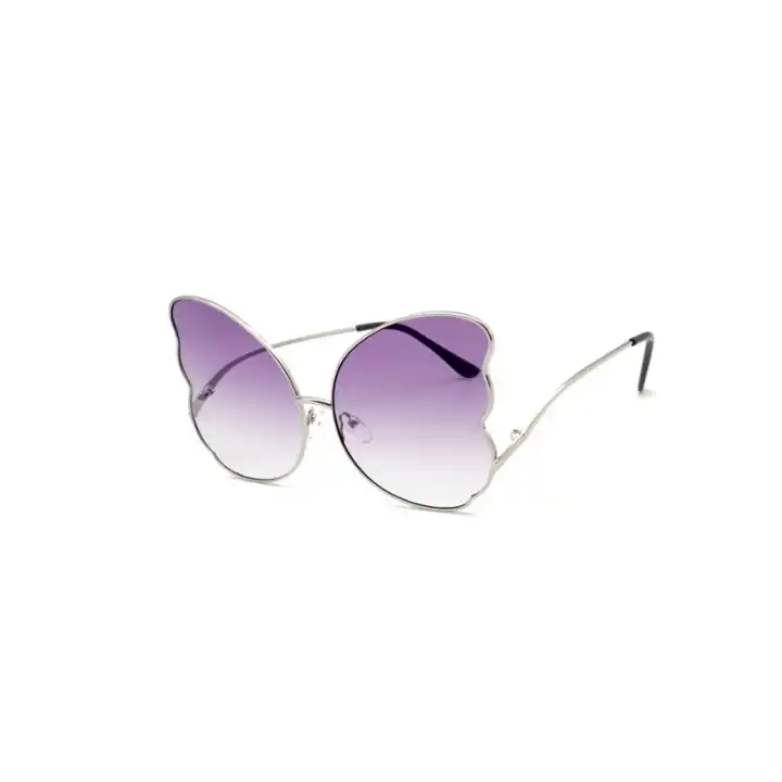 Butterfly Shaped Gradient Color Lens Metal Sunglasses